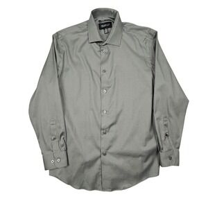 Kenneth Cole Awearness Shirt Mens 16.5 32/33 Grey Slim Fit Non Iron‎ Button Up
